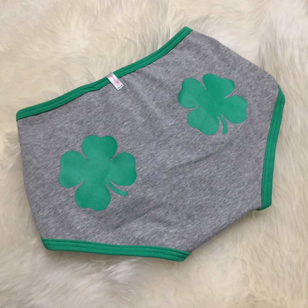 VS St Patrick's Day 4 Leaf Clover Shamrock Lucky Boyshort VS PINK NWT Last Pair!